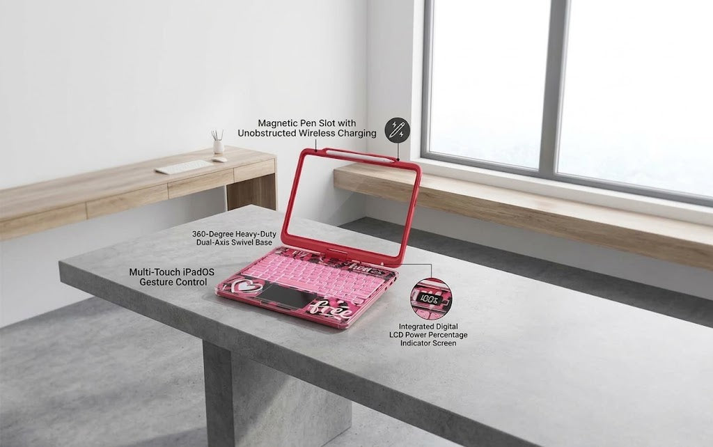 Daylight Transparent 360° Rotating Ipad Keyboard Case