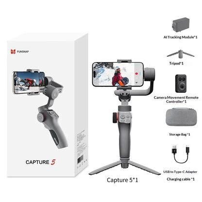 Pro Cinema Smart Phone Stabilizer with Magnetic AI Tracking Kit