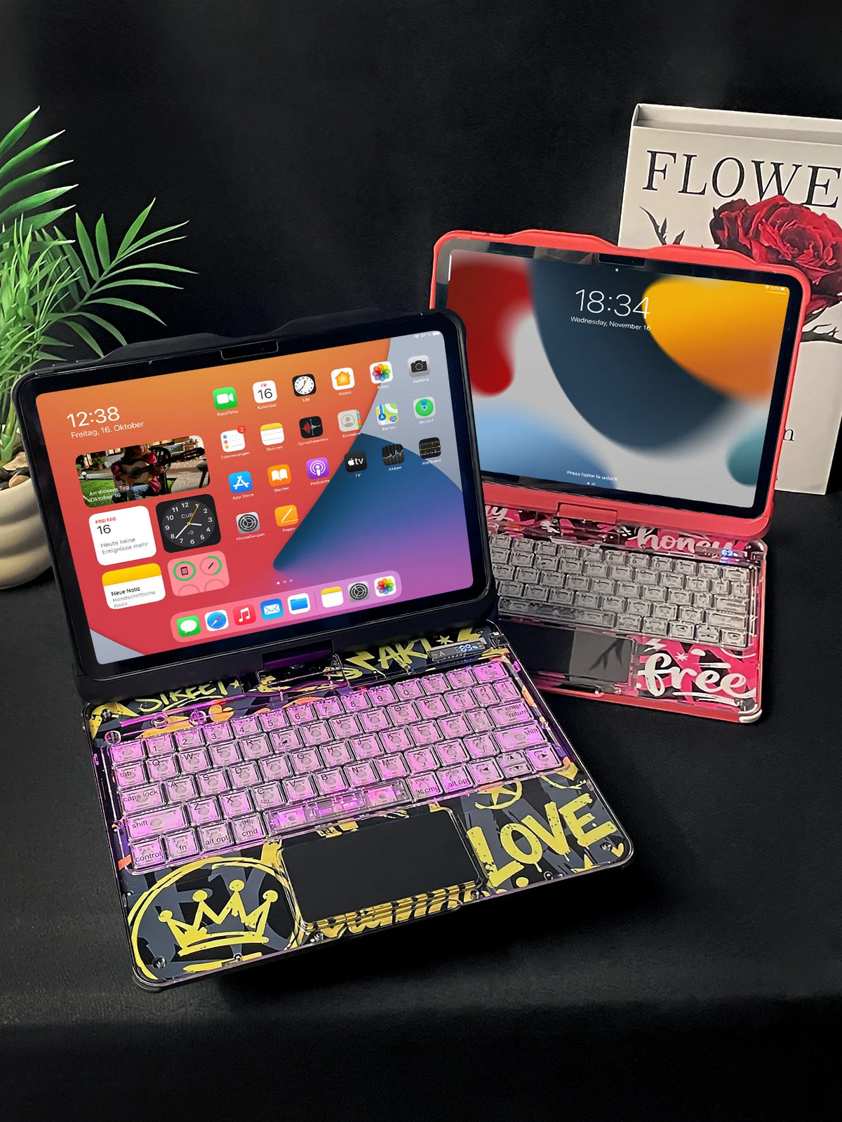 Daylight Transparent 360° Rotating Ipad Keyboard Case