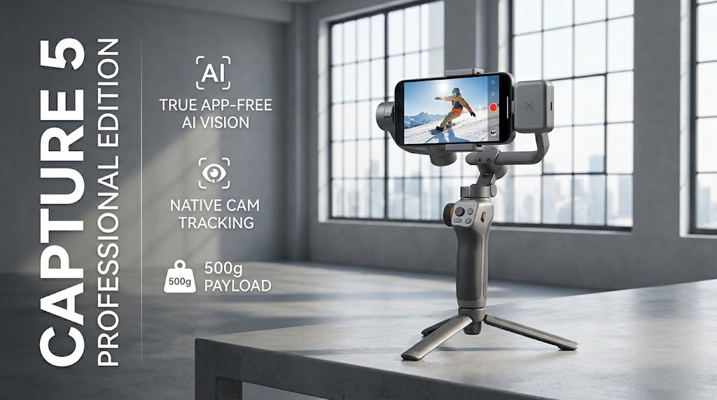 Pro Cinema Smart Phone Stabilizer with Magnetic AI Tracking Kit